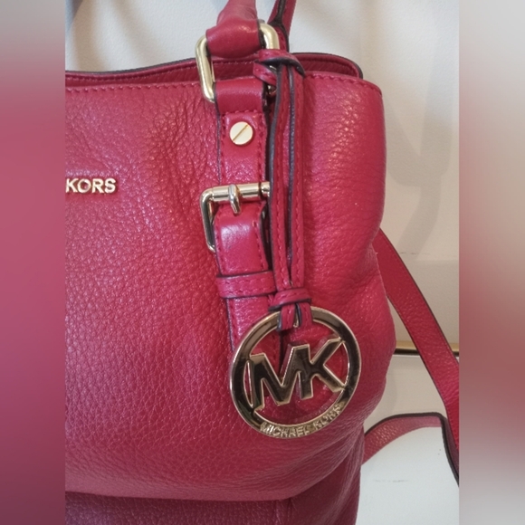 Michael Kors Red Bedford Leather Satchel Bag - Picture 4 of 14